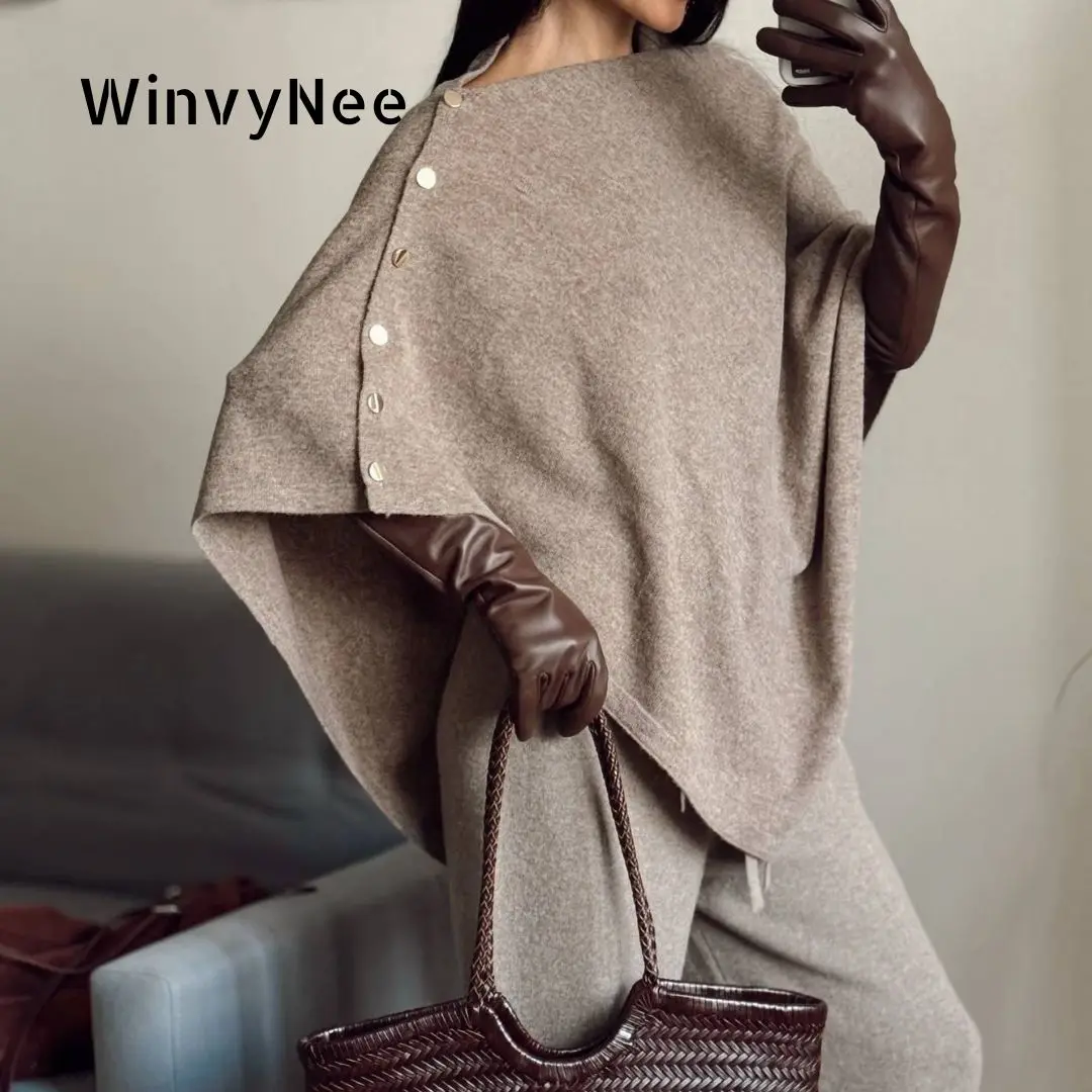 

WinvyNee, зимний женский шарф из 100% теплая шерсть, уличный длинный однотонный роскошный шарф на пуговицах, модная толстая мягкая шаль, осень-зима G1673004A