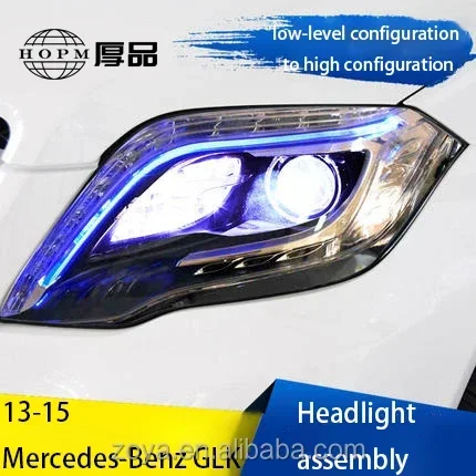 Tuning Light Headlight Assembly Daytime Running Light Double Light Lens Modified For 13-15 GLK 200 260 300 350