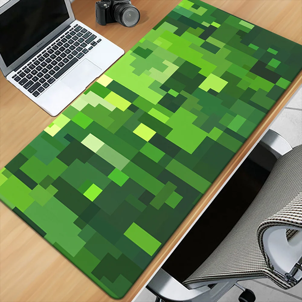 

Green Pixel Squares Mouse Pad Large Rubber Anti-slip PC Desk Accessories Mousepad for Offices and Gamer Keyboard Mats Decor Mat