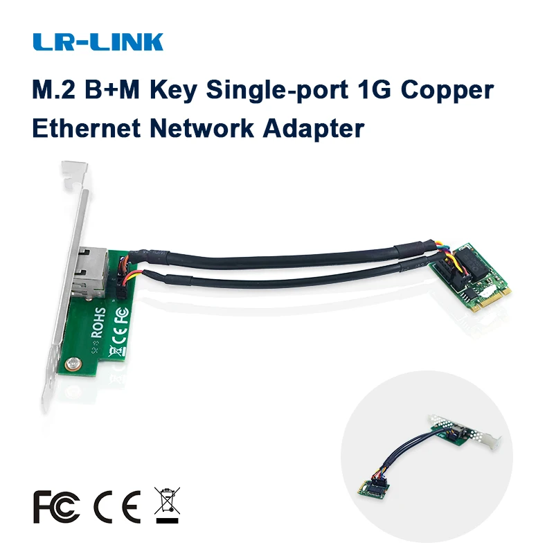 LR-LINK 2211PT M.2 B+M Key Single-port 1G Copper Ethernet Network Card PCI Express Server Adapter NIC Intel Chip Based