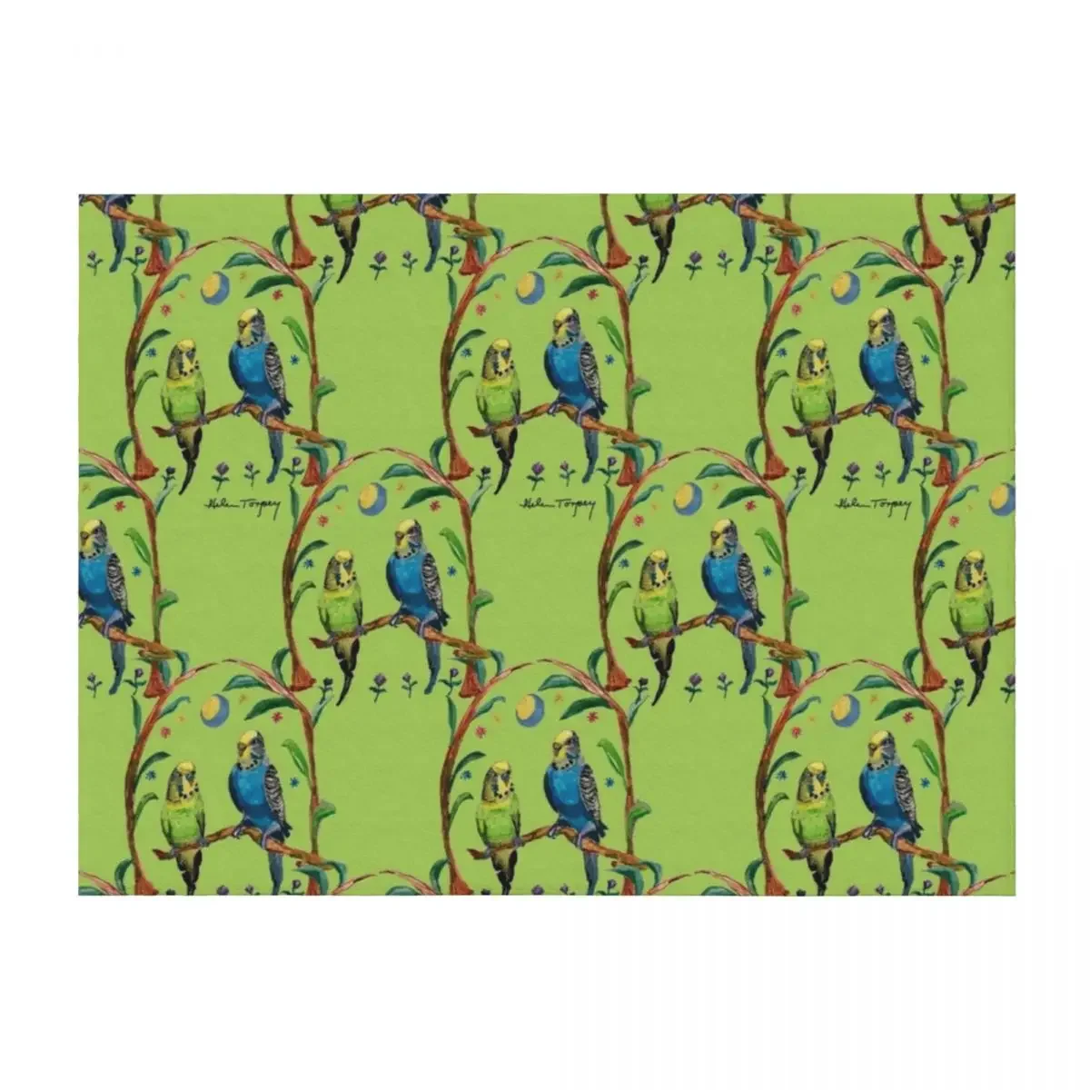 

Parakeets in Love Pattern Throw Blanket Furry Sofa Throw Decorative Throw Thermal Blankets