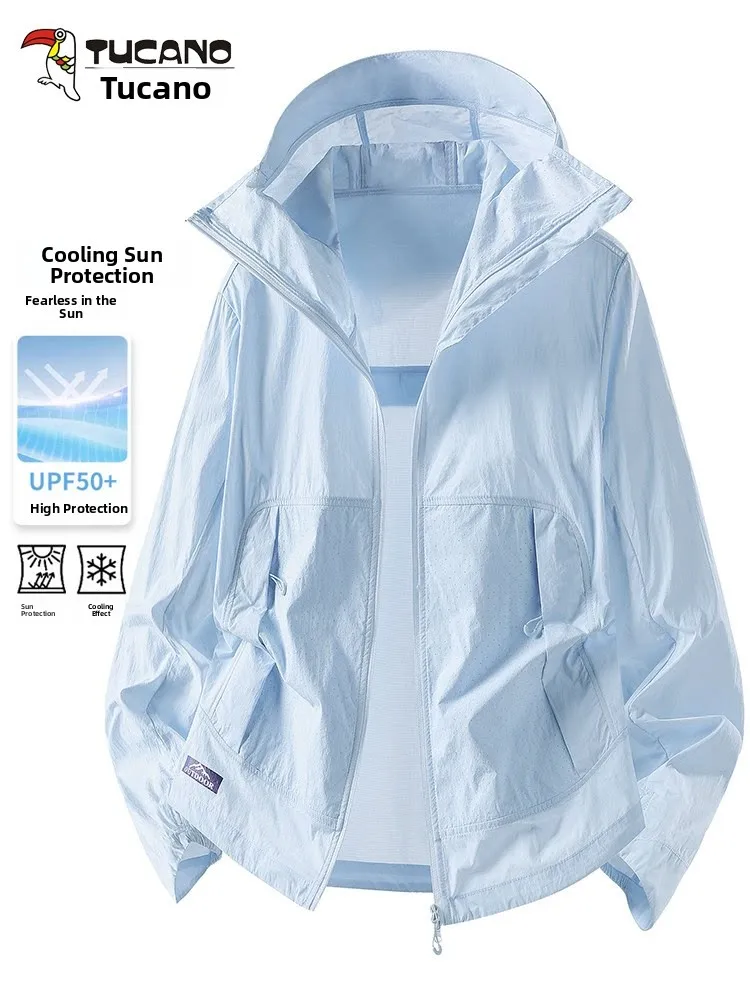 Ice Silk UV Protection Clothing Hooded Lightweight Outdoor Men's Jacket Summer New Arrival Breathable Quick Dry Anti-Static