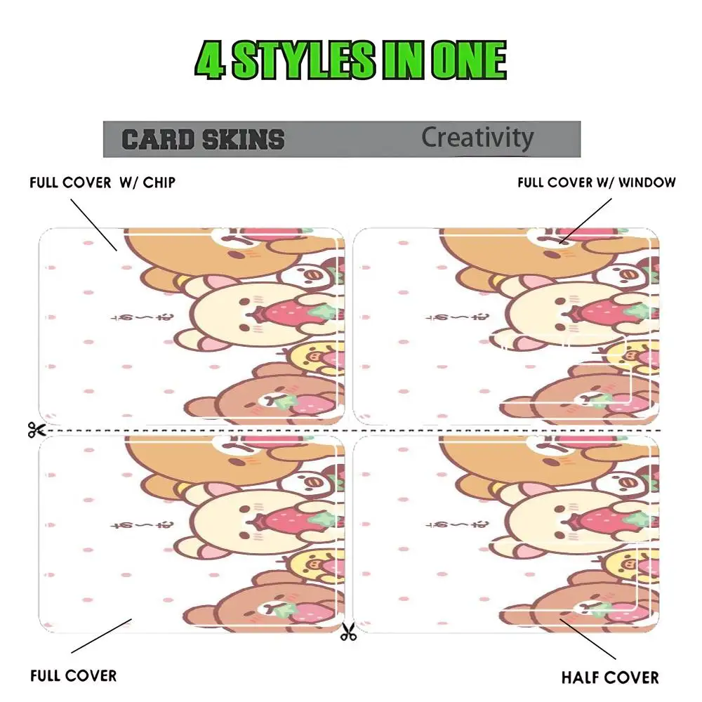 Cute R-Rilakkuma BearPink  Sticker Film Tape Skin for Credit Card Debit Card Cartoon Waterproof Stickers Small Chip