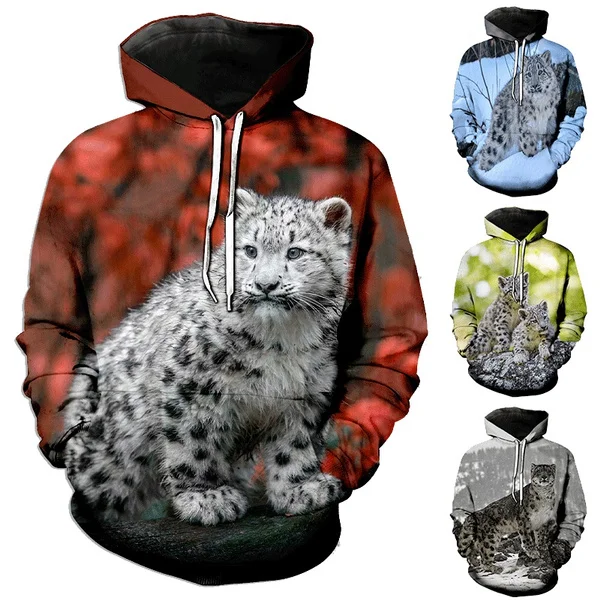 

Men's Hoodies Sweatshirt Men 3D Leopard Fashion Animal Sweatshirt Printed Hoodie Pullovers