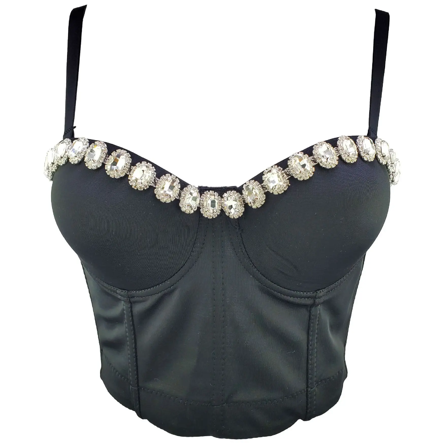 

Handmade chain diamond simple vest for women spring summer fashion camisole female bustier bra cropped top Y3871