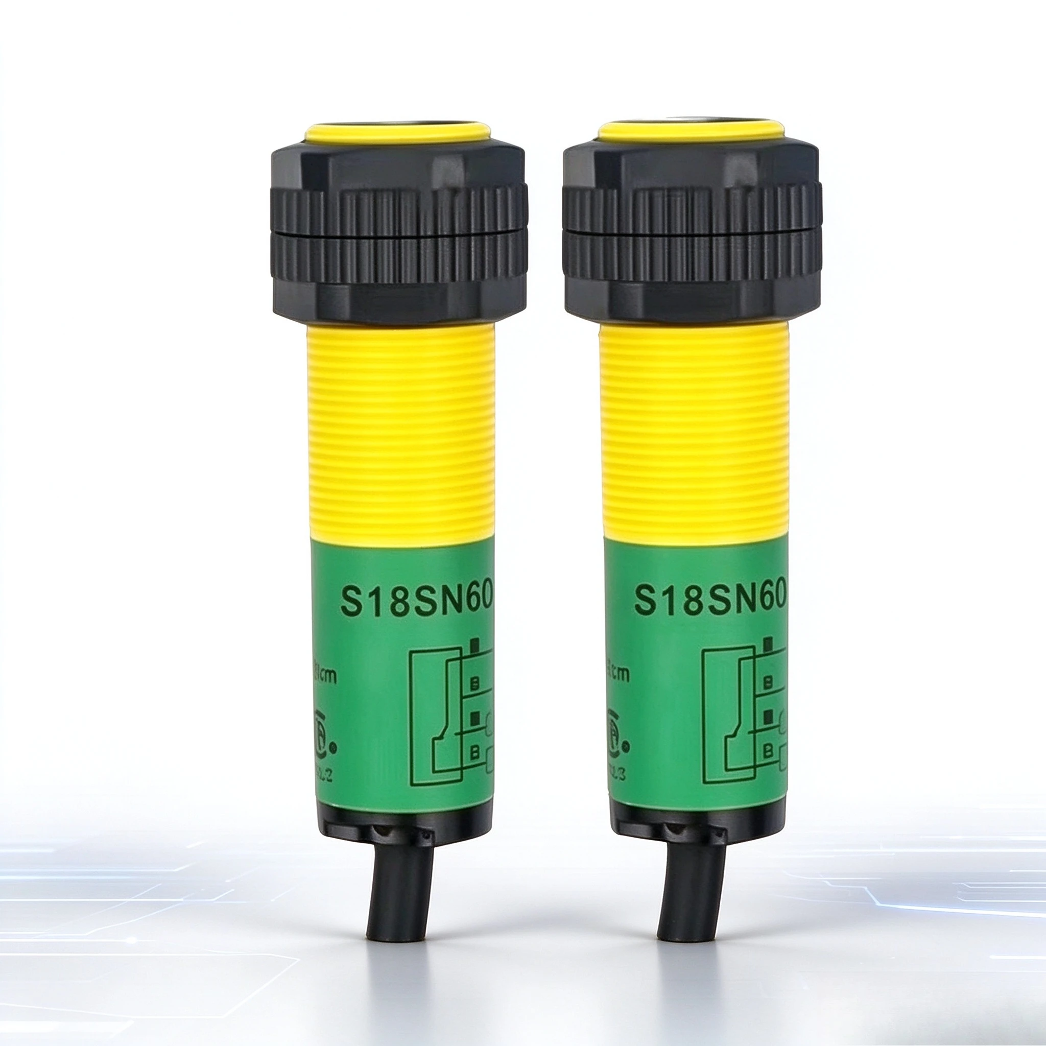 S18 Series Cylindrical Photoelectric Sensor S18SN6D S18SN6L Diffuse Retroreflective