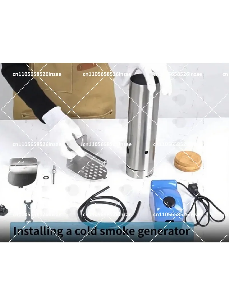Portable Electric BBQ Smoker with Lid and Air Pump, Wood Pellets Outdoor Cold Smoke Generator