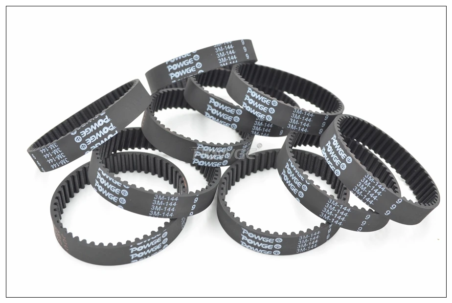POWGE 141 144 147 3M Synchronous Belt W=6/9/15mm Teeth=47/48/49 HTD 3M Rubber Closed-Loop Timing Belt 141-3M 144-3M 147-3M