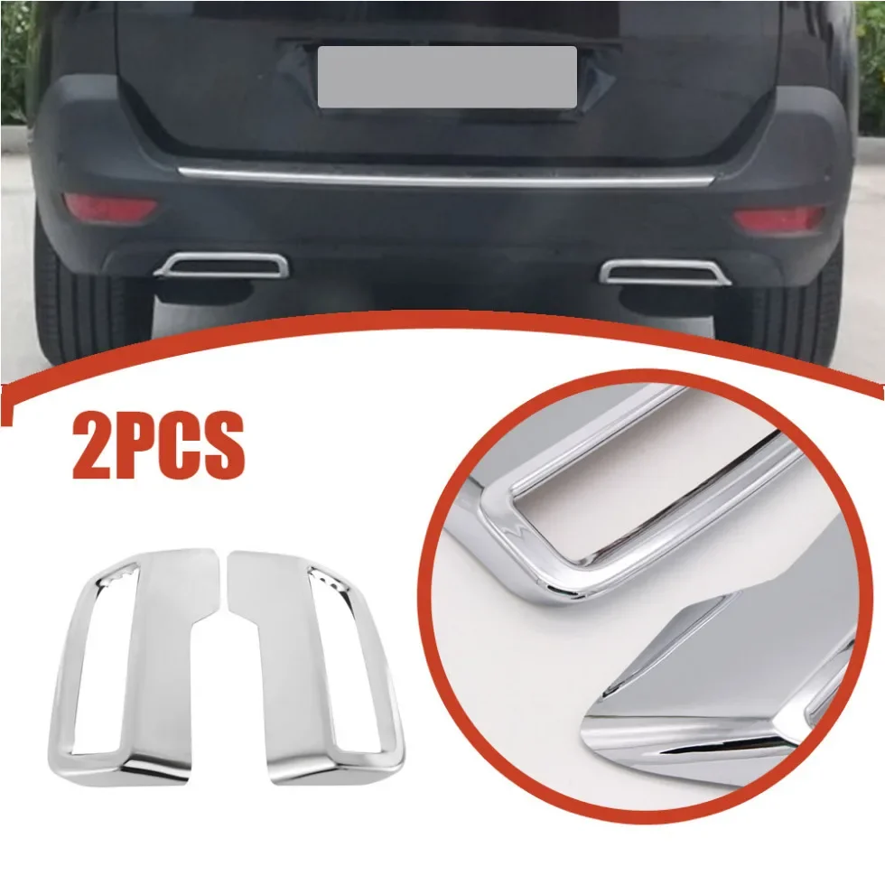 

2pcs Car Rear End Pipe Protector Sticker Trim Auto Exhaust Muffler Styling Decor for Peugeot 3008 5008 2017 2018 2019 2020 2021