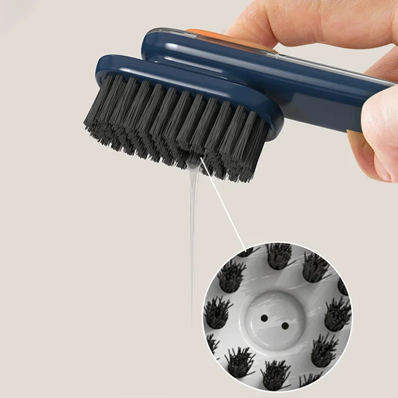 Multifunction Cleaning Brush Soft Bristled Automatic Liquid Discharge Shoes Brush Long Handle Laundry Clothes Brushes Tools