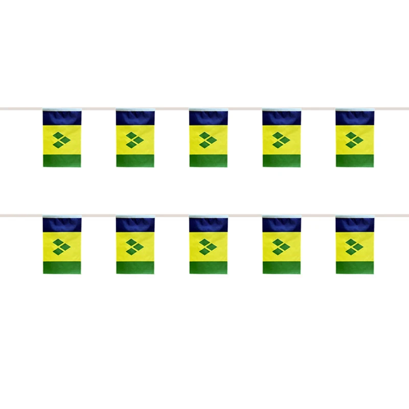 

SKY FLAG saint vincent and the grenadines bunting flags 14x21cm 20pcs/lot String flags Pennant Banner for decoration