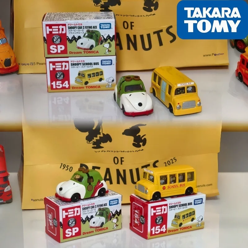 

Коллекционная модель автомобиля Takara Tomy Tomica Snoopy Peanuts, лимитированная серия к 75-летию, из литого металла, для детей и коллекционеров