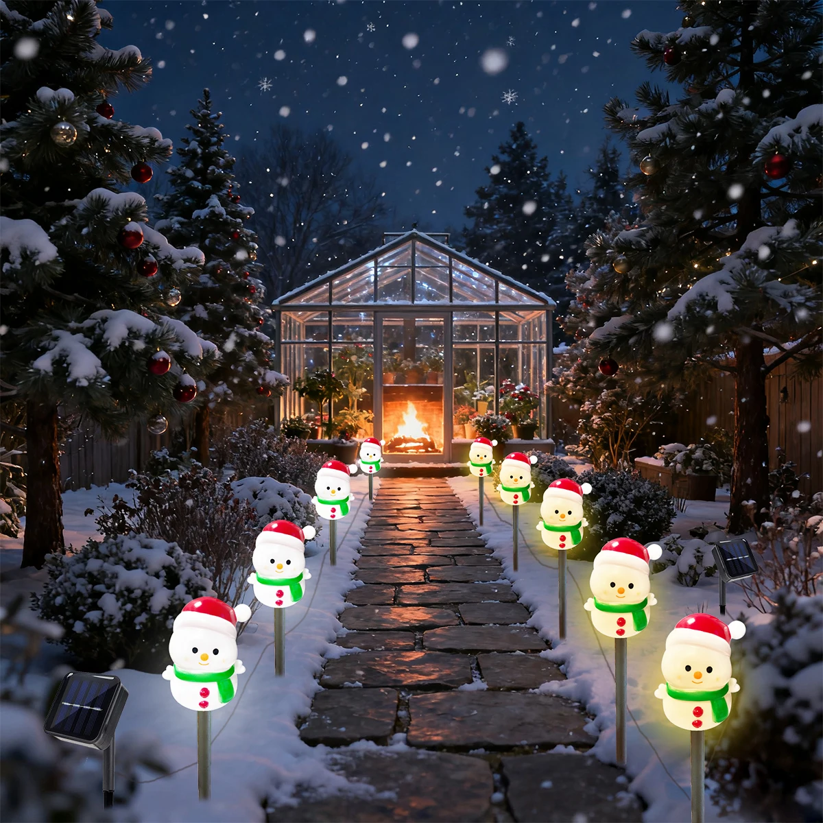 1 مجموعة 5 الشمسية عيد الميلاد ثلج حصة أضواء مقاوم للماء حديقة ثلج أضواء الشمسية مثالية للخارجية حديقة الحديقة ساحة ديكور