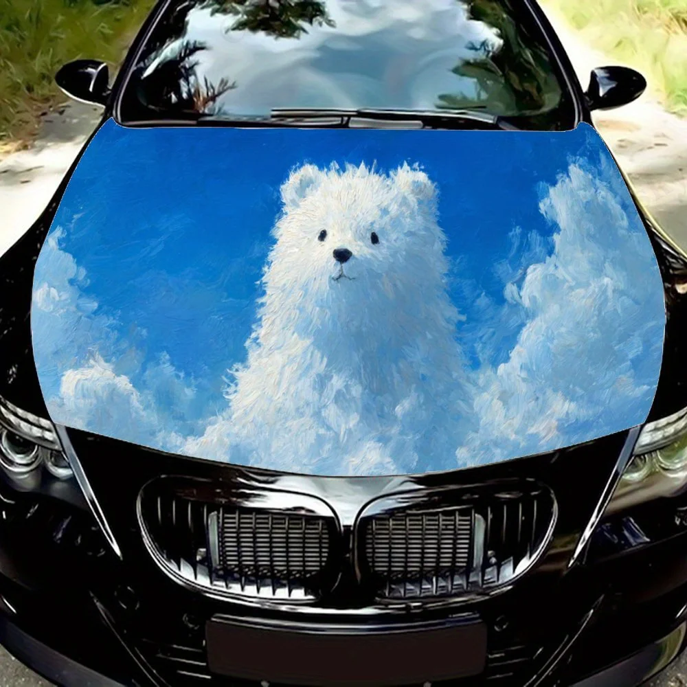 

Charming Dreamy Cloud Bear Car Hood Sticker PVC Self Waterproof Stick Striking Auto Exterior Accessories Decoration Protect Gift