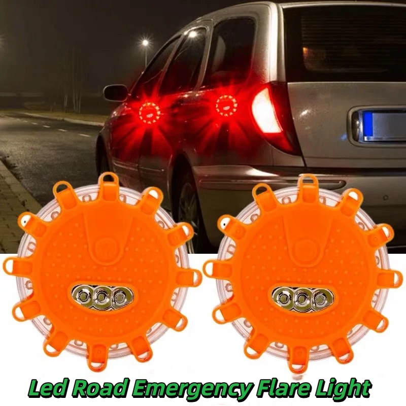 

Led Road Emergency Flare Light Type-c Charging Battery Powered 3aaa Roadside Hazard Warning Beacon For Car Breakdown
