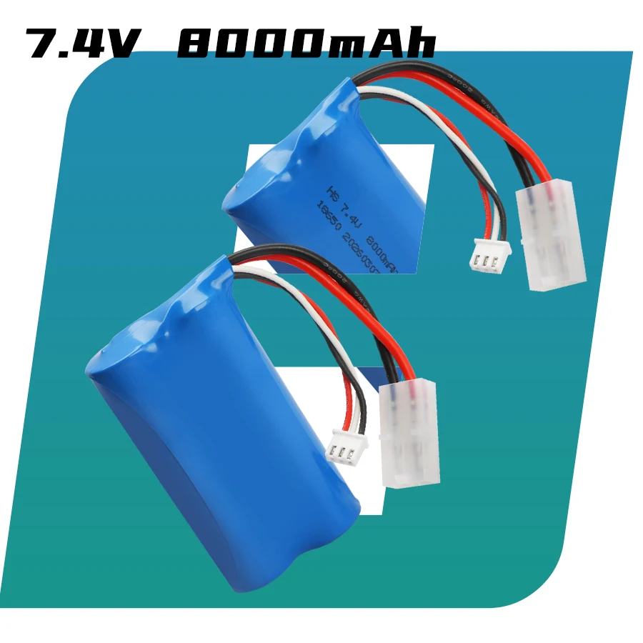 7.4V 8000mAH 25C Li-ion Batery with Tamiya Plug 2S for  remote control helicopter Car Tank Boat Toy 7.4 V 18650 Toy Lipo battery