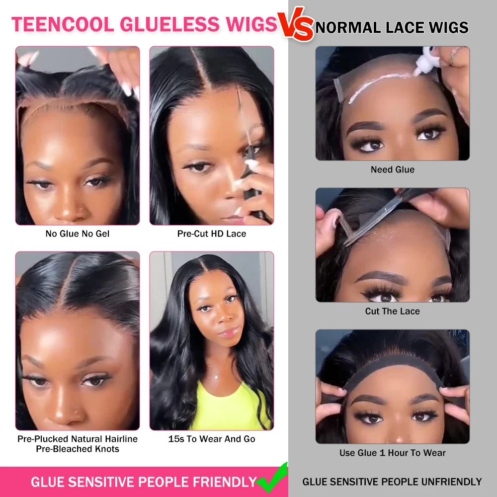 شعر مستعار بدون صمغ شعر بشري جاهز للارتداء 5x5 شعر مستعار أمامي من الدانتيل 4x4 شعر مستعار برازيلي للإغلاق للنساء باروكات أمامية من الدانتيل