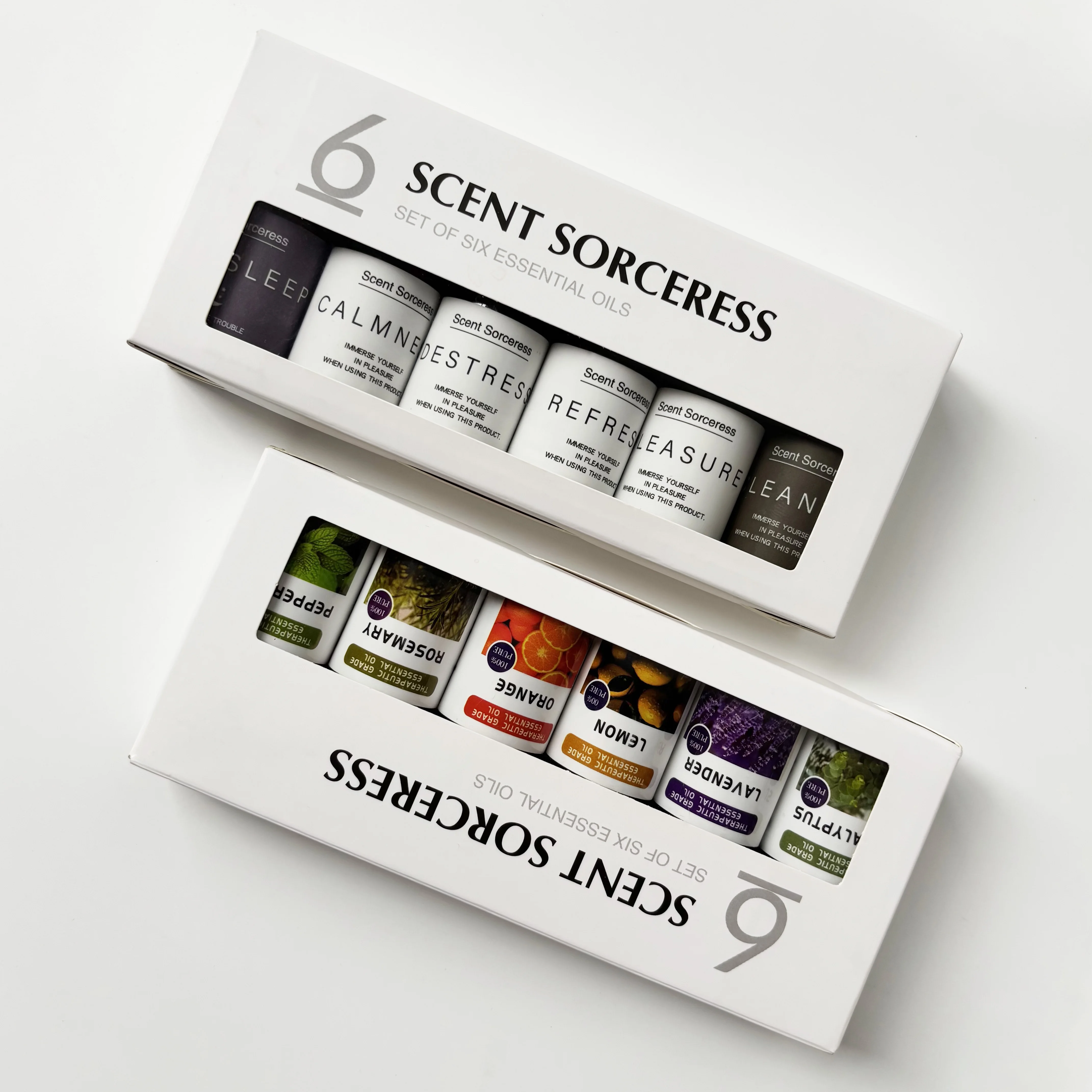 Boîte Simple blanche 6 pièces/ensemble, Orange douce, Eucalyptus, lavande, Massage corporel, aromathérapie, ensembles d'huiles essentielles pour humidificateur d'air domestique