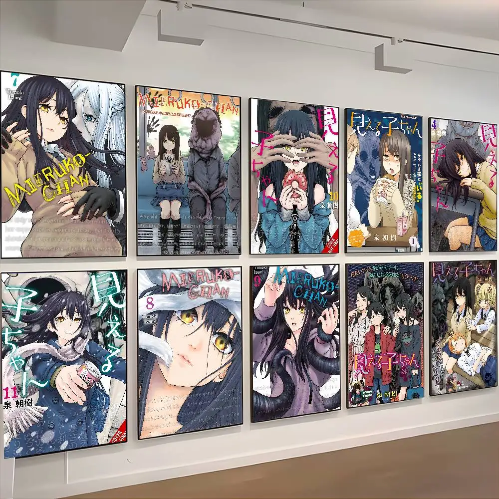 Anime M-Mieruko chan Poster HD Kunst klebrige Wand wasserdicht Zuhause Wohnzimmer Schlafzimmer ästhetische Dekoration