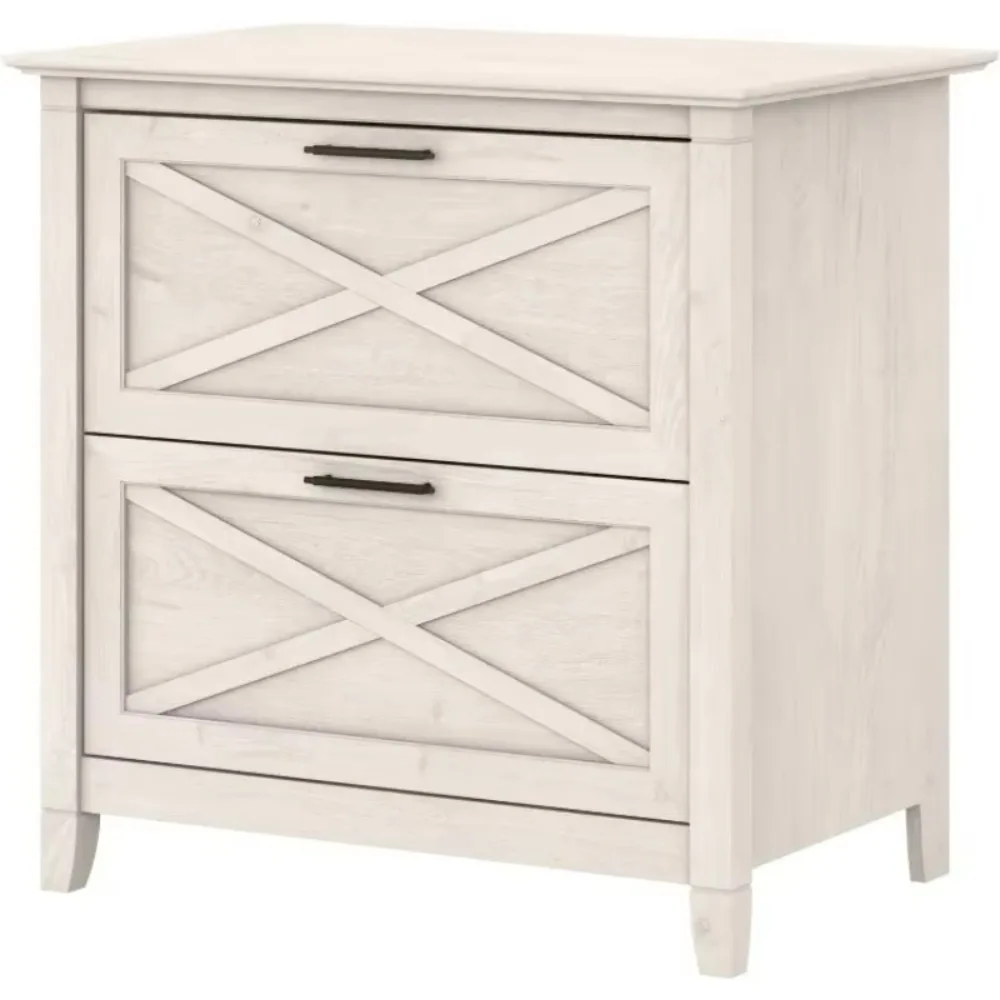 Key West 2 Drawer Lateral File Cabinet in Linen White Oak | Document Storage for Home Office | Accent Chest with Drawers