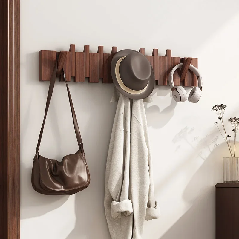 

Creative hanger wall solid wood piano keys coat hook entrance free punching