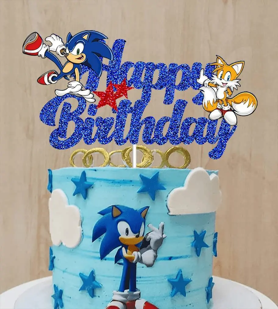 Sonic The Hedgehog Party Supplies Boys Birthday Party Paper Tableware Cake Topper Cupcake Decor Baby Shower Party Decorations