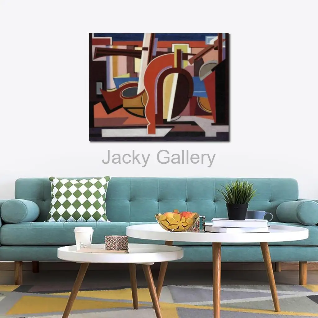 Hand Painted Geometric Abstract Still Life Oil Painting Modern Color Block Artistic Wall Art Large Canvas Home Decor