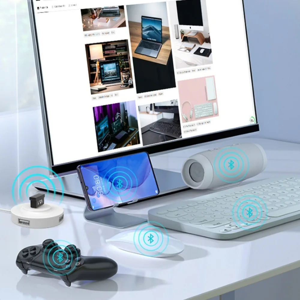 Trasmettitore Bluetooth Adattatore wireless USB Bluetooth 5.3 Dongle USB Adattatore USB Bluetooth 5.3 Mini ricevitore audio