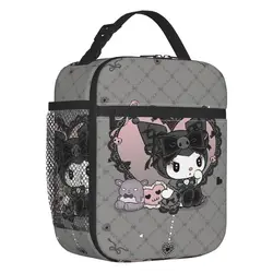 Custom Melody Kuromi Cartoon Lovers borsa da pranzo isolata per le donne borsa termica termica termica Bento Box Beach Camping Travel