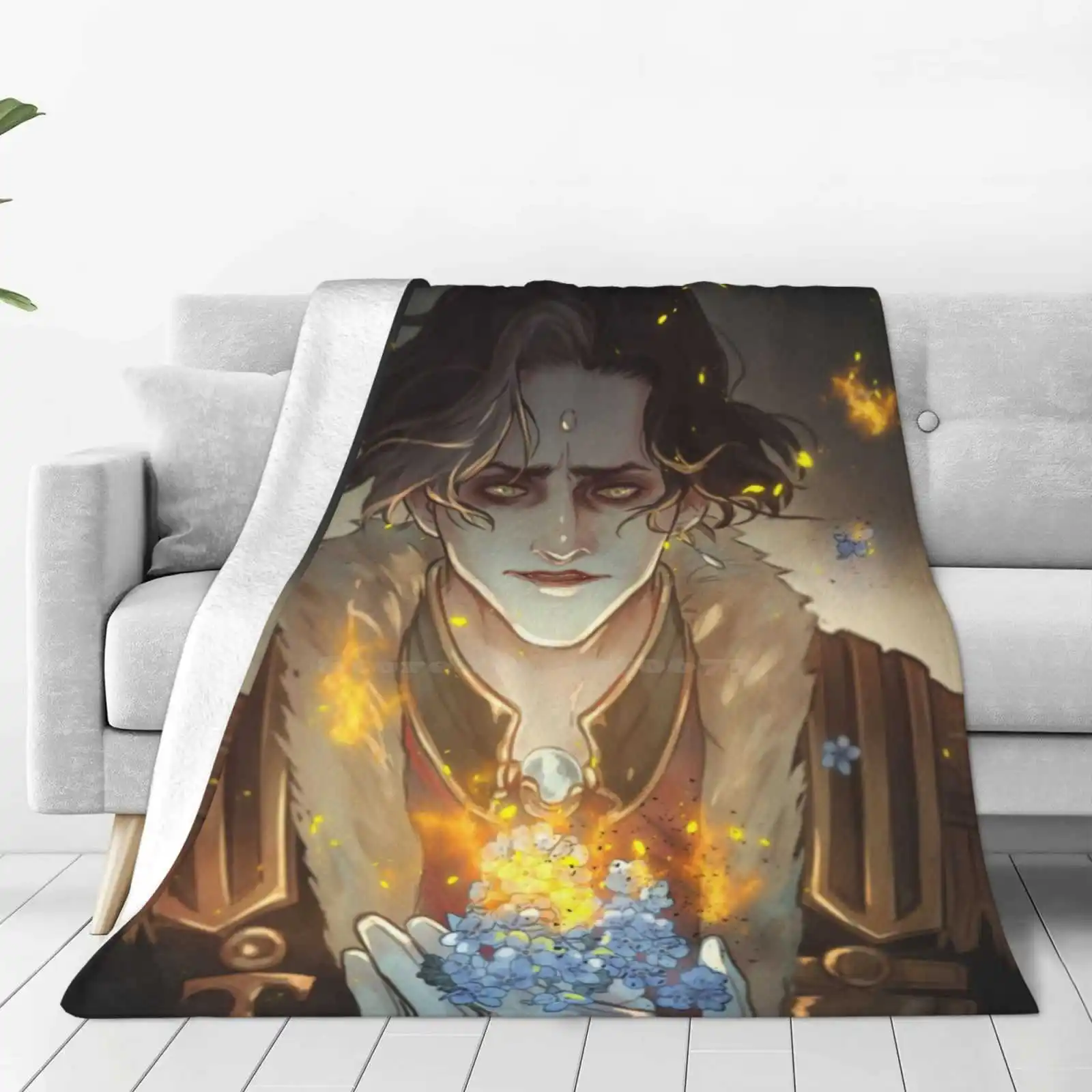 All Your Forget-Me-Nots Trend Style Funny Fashion Soft Throw Blanket Ffxiv Fanart Emet Selch