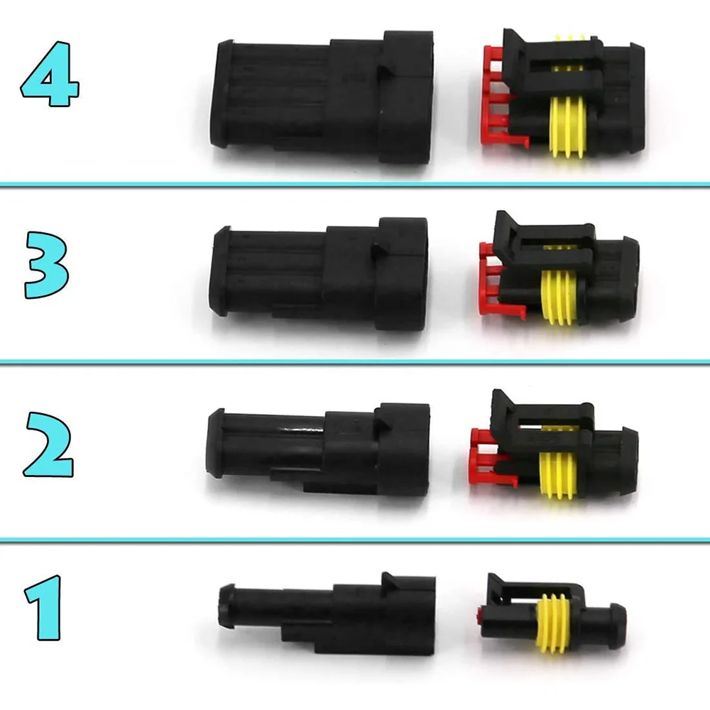 

Waterproof 1-6 Pin Automotive Electrical Connector, Male & Female Plug Socket for Car Truck Wiring