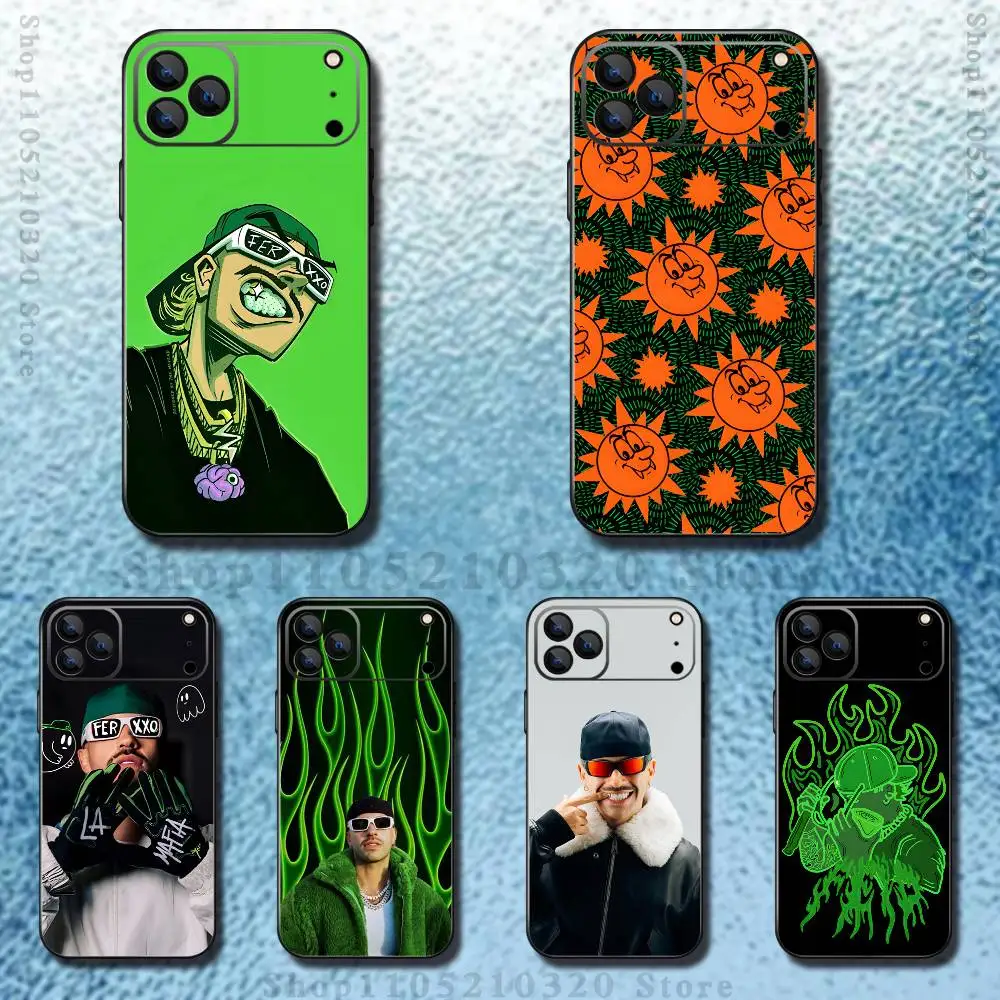 

F-Feid Ferxxo Phone Case For iPhone 17,16,15,14,13,12,11 ,Pro Max,XS,X,XR,SE,Mini,8,7,Soft Silicone Black Cover