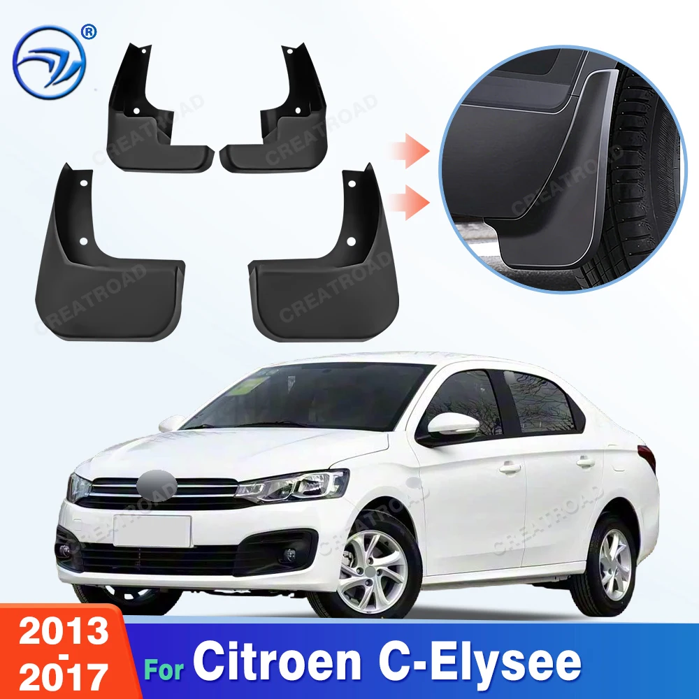 For Citroen C-Elysee CElysee 2013 2014 2015 2016 2017 Fender Mudflaps Splash Guards Mudguards Mud Flaps Car Accessories