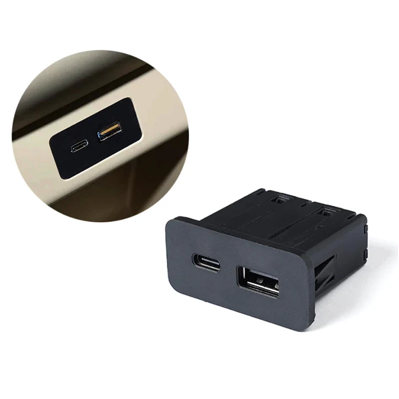 1PC Dual USB PD Typ-C Ladeanschluss Netzteil Armlehnenbox Hinterer Unterer Anschluss QC3.0 Schnellladegerät für Geely EX2 – Detail 5