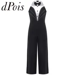 Kids Girls Metallic Jumpsuit Modern Jazz Latin Dance Costume Dancewear Sleeveless Bodysuit Ballroom Stage Performance Bodysuit