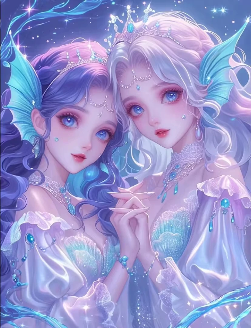

Cartoon Mermaid Princess 500/1000/1200/2000 PCS Jigsaw Puzzles Challenging Family Activity Games for Gameroom Bedroom Gifts