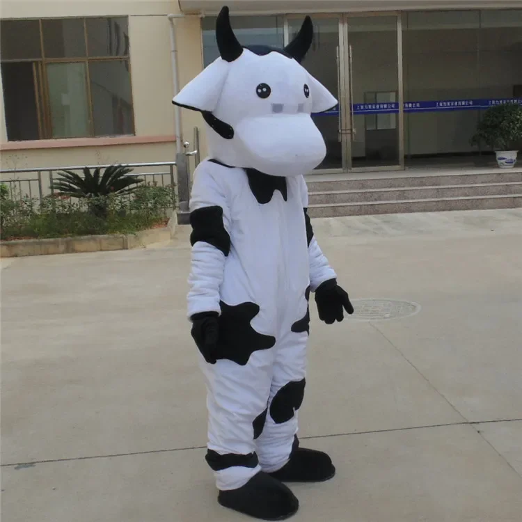 

High Quality Cow Mascot Costume Adult Size Halloween Christmas Birthday Party Performances Cartoon Character Costumes