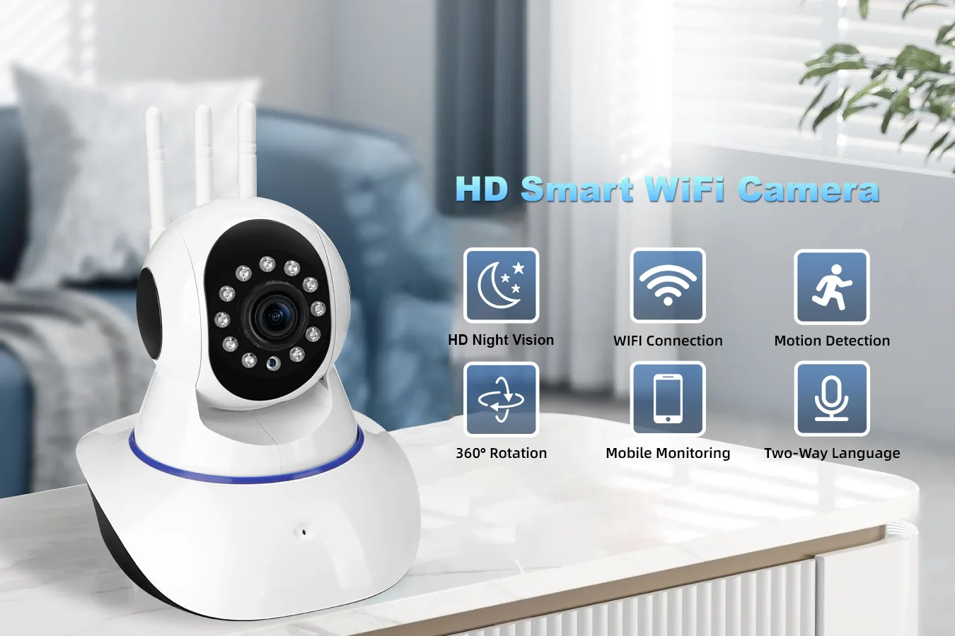 2MP 1080P Yoosee APP Wireless PTZ  Intercom IP Camera Full Color  Night Vision Home Security CCTV Monitor
