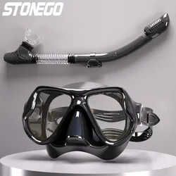 Diving Mirror Breathing Tube Set Soft Silicone Glasses Swimming Glasses Goggles Adult Large Frame Men Women Submarine Mask