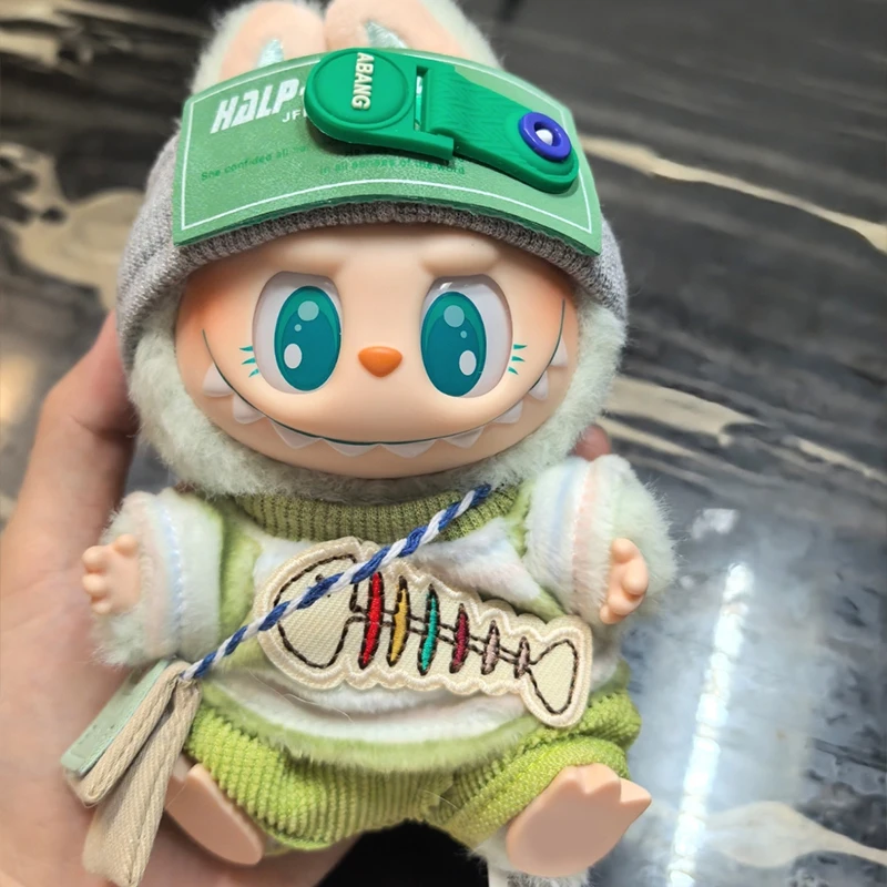 Vestiti per bambole di peluche da 17 cm Tute decorative per animali dei cartoni animati Tute per bambole di peluche Kawaii fai-da-te con cappello per regalo per ragazze