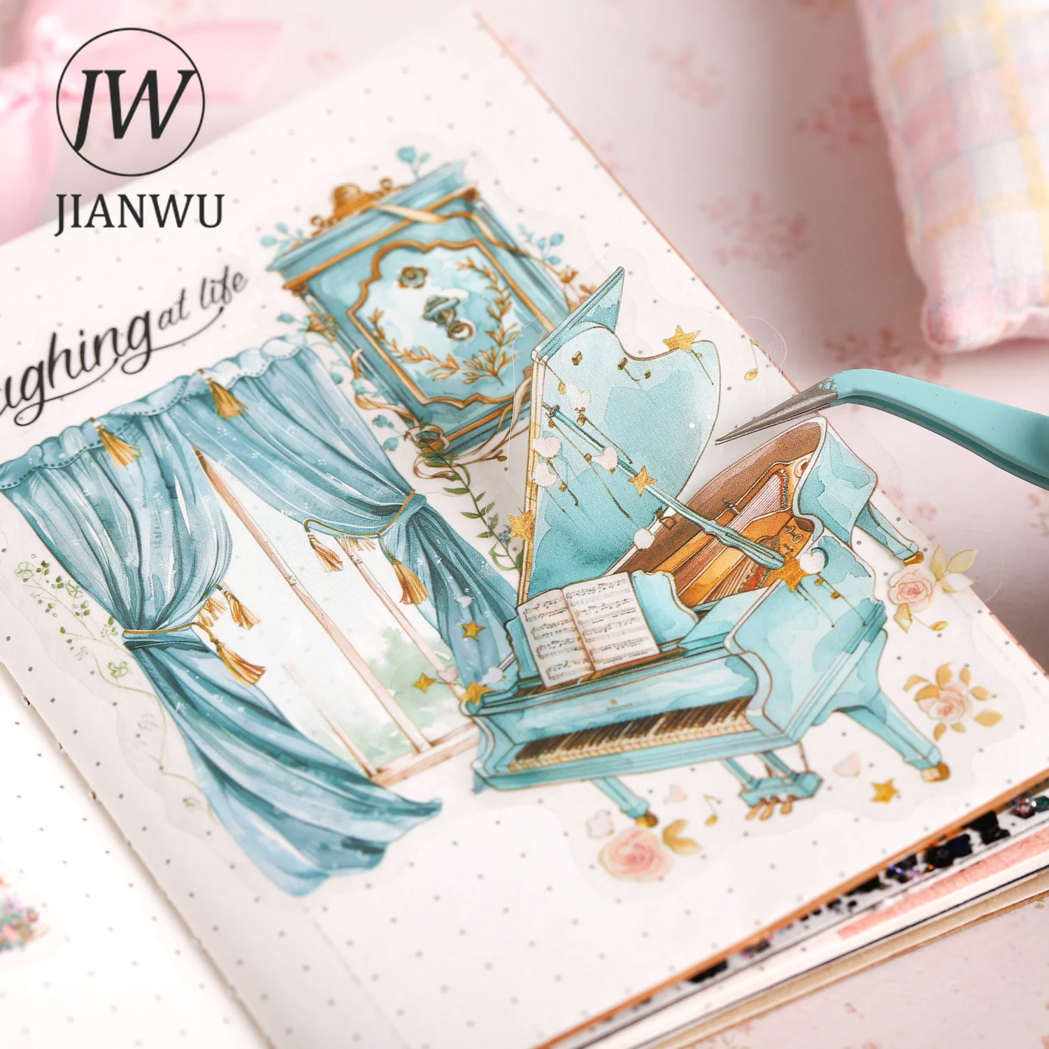 JIANWU Vintage Flower Skirt Wardrobe Landscape Material Collage Scrapbooking PET Sticker Creative DIY Journal Stationery view 5