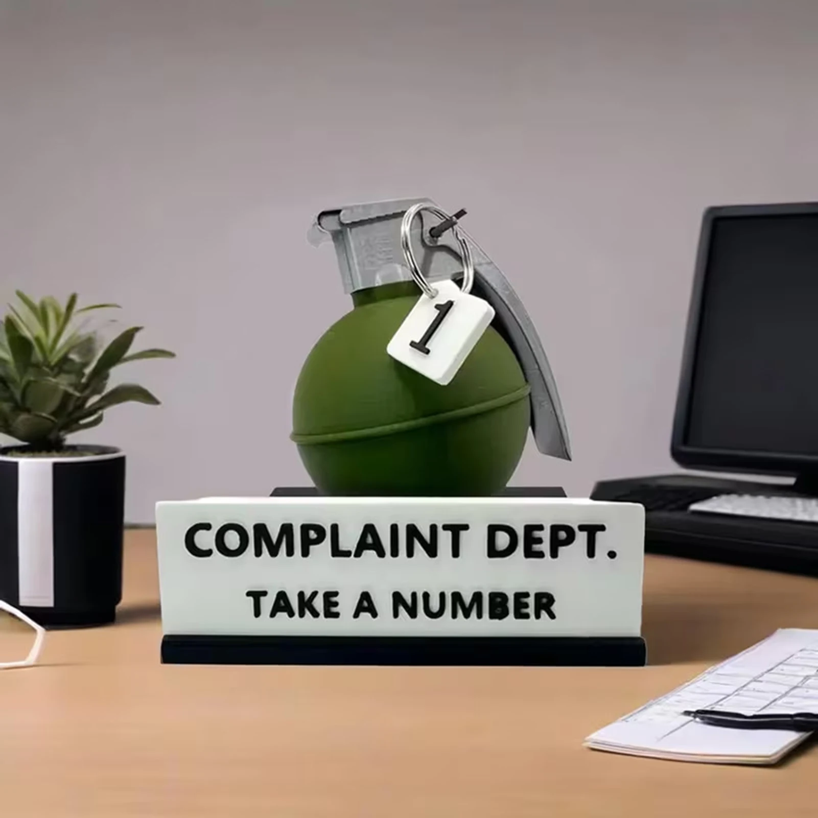 3D Printed Desk Sign Complaint Department PLA Plastic Ornament Office Humor Decor Gift