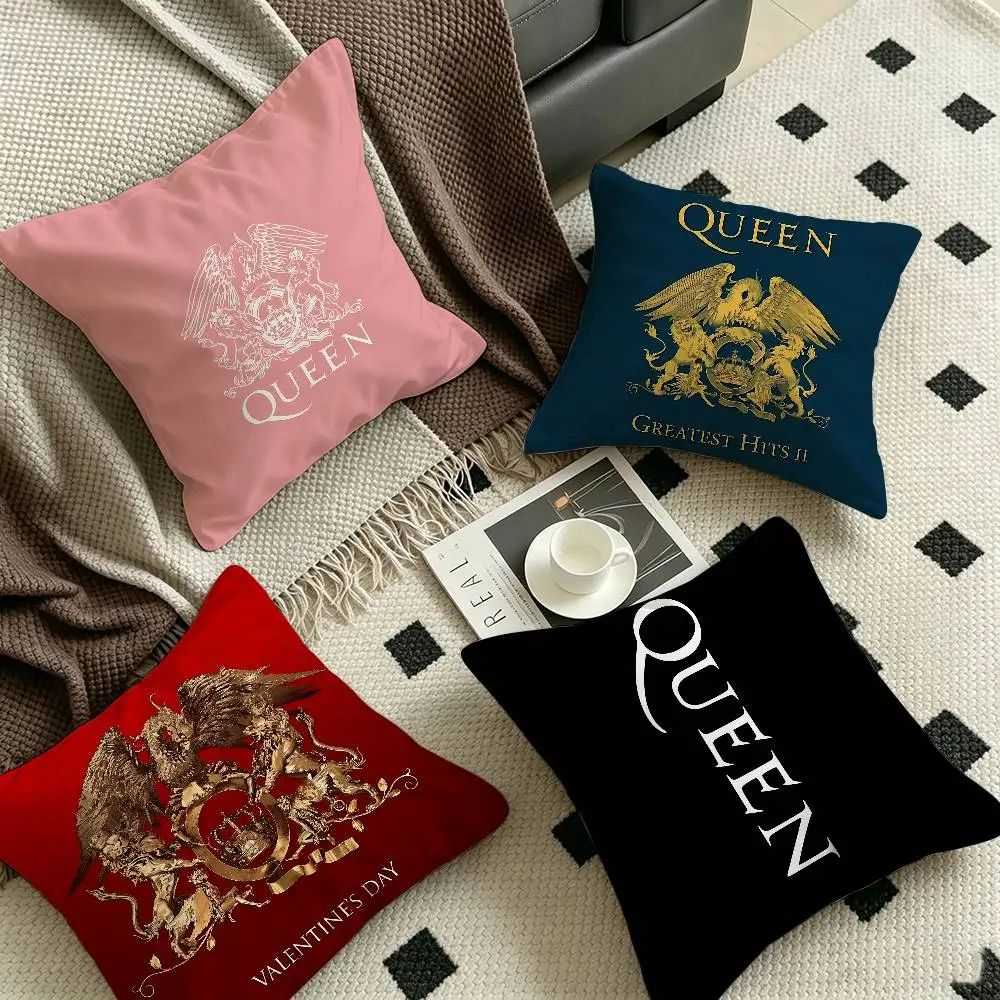 Rock Music Band Queen.webp Pillow Covers Cartoon Sofa Decorative Home Double-sided Printing Short Plush Cute Cushion Cover