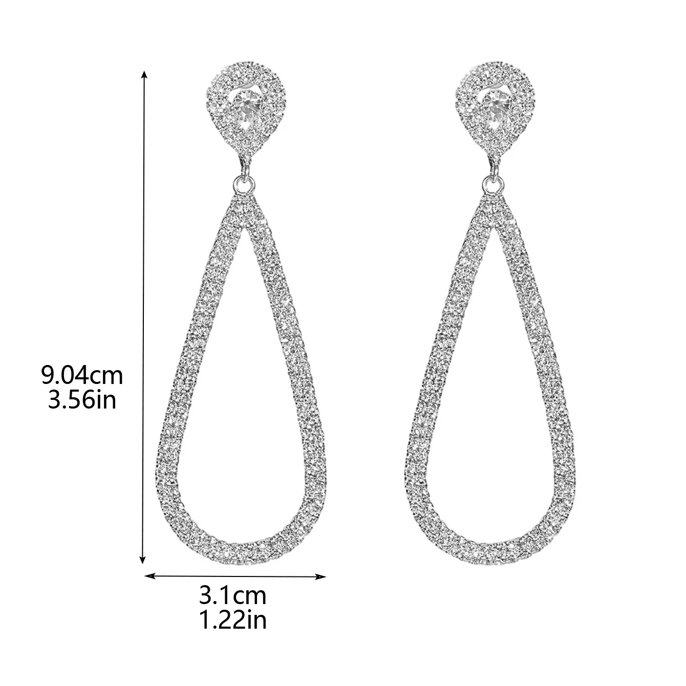 Anting-anting liontin wanita serbaguna, anting-anting leher mewah sederhana modis klasik indah penuh berlian