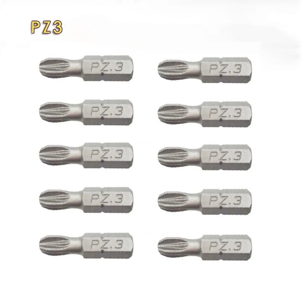 

10pcs 25mm Magnetic Screwdriver Bits Set 1/4" Hex Shank SPhillips/Cross Head Screwdriver Drill Bit PH1/PZ1/PH2/PZ2/PH3/PZ3