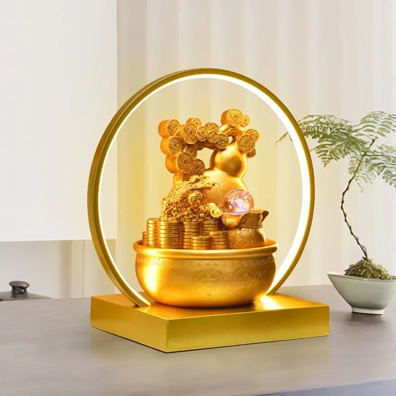 New Chinese style making money and flowing water ornament circulating water view tea table living room desktop fountain