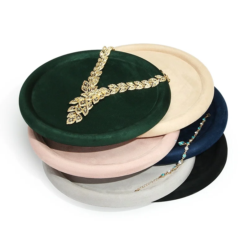 Round Shape 25cm Jewelry Tray Blank Jewelry Display Stand Necklace Rings Holder