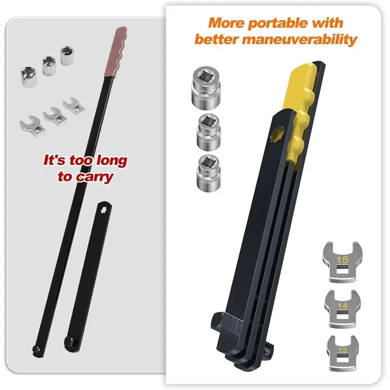 IALJ-Serpentine Belt Tool Kit Featuring Sockets And Wrenches- Includes 15, 16, 18Mm Sockets And 13, 14, 15Mm Wrenches