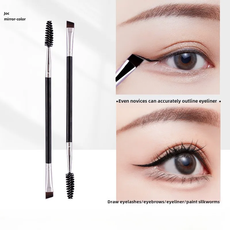 2Pcs Dual Head Eyebrow Brush,Eyelash Brush Sweep Brow Lash Hair Curl Spiral Brush,Powder Brush Pencil Makeup Brush