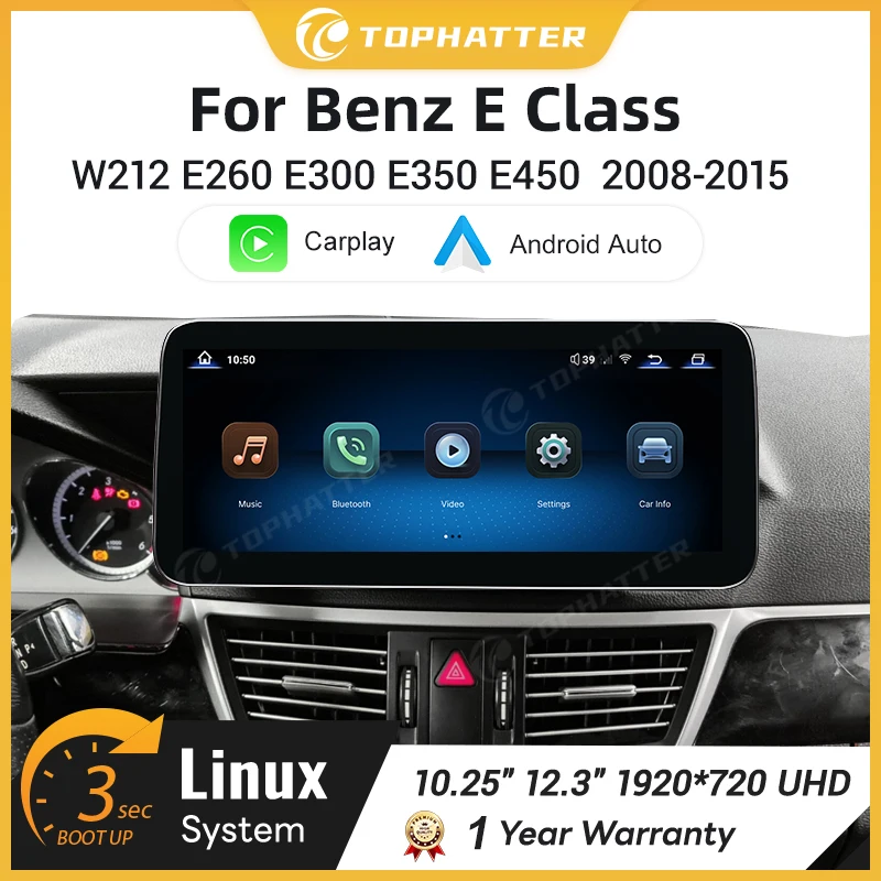 

Linux Multimedia Screen Wireless CarPlay for Mercedes-Benz E-Class W212 2008-2015 GPS With Carplay Android Auto Airplay Mirror